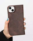 iphone 15 plus florence leather wallet phone case coffee brown 09