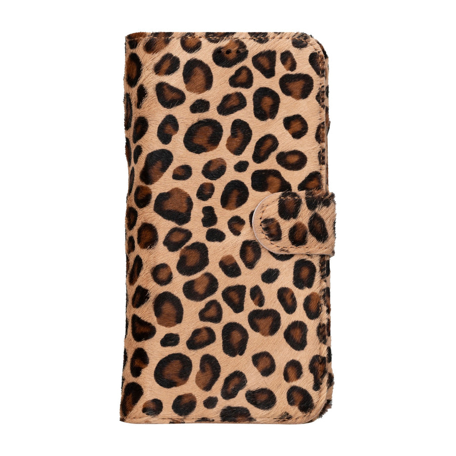 iphone 15 plus florence leather wallet phone case furry leopard 00