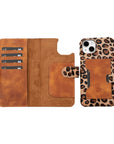 iphone 15 plus florence leather wallet phone case furry leopard 04