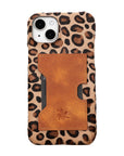 iphone 15 plus florence leather wallet phone case furry leopard 05