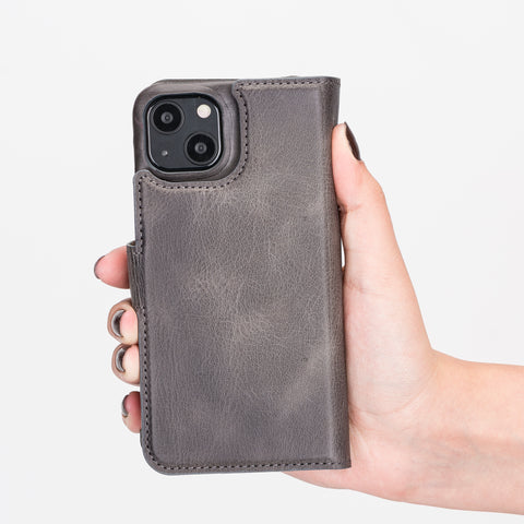 Funda tipo billetera de cuero con bloqueo RFID Florence para iPhone 13