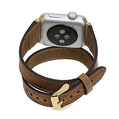 Serena Leather Double Wrap Band Strap for Apple Watch