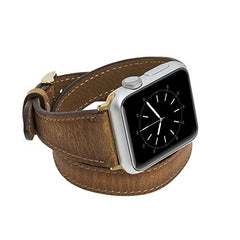 Serena Leather Double Wrap Band Strap for Apple Watch
