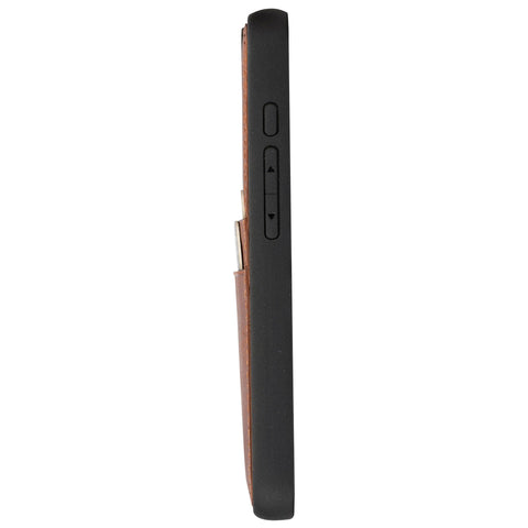 Funda tipo billetera de cuero Capri Snap On para iPhone 15 Pro