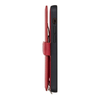 Fermo Funda de cuero para teléfono con billetera cruzada para iPhone 12 Mini