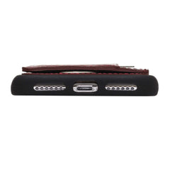 Funda tipo billetera de cuero Pisa Snap On con soporte para iPhone XS