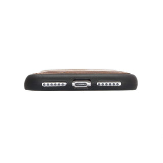 Funda tipo billetera de cuero Capri Snap On para iPhone X