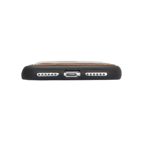 Funda tipo billetera de cuero Capri Snap On para iPhone X