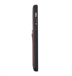 Funda tipo billetera de cuero Capri Snap On para iPhone X