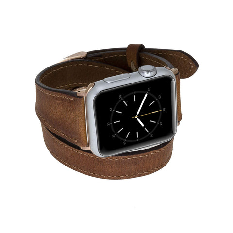 Correa de cuero Serena con doble envoltura para Apple Watch