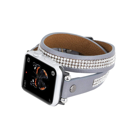 Livorno Leather Double Wrap Band Strap for Apple Watch