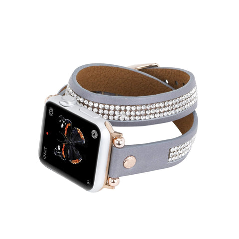 Livorno Leather Double Wrap Band Strap for Apple Watch