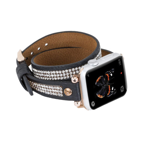 Livorno Leather Double Wrap Band Strap for Apple Watch