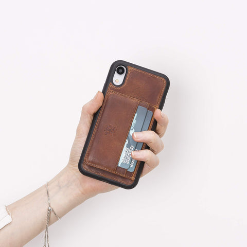 Pisa Snap On Leather Wallet Case with Stand for iPhone XR