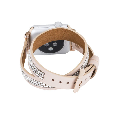 Livorno Leather Double Wrap Band Strap for Apple Watch