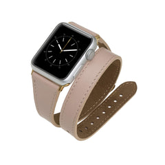 Serena Leather Double Wrap Band Strap for Apple Watch