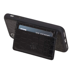 Funda tipo billetera de cuero Pisa Snap On con soporte para iPhone XS