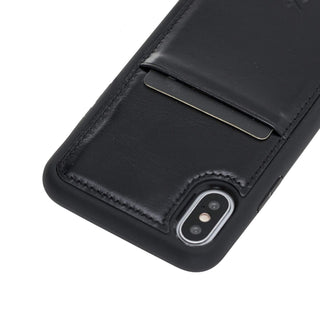 Funda tipo billetera de cuero Capri Snap On para iPhone X
