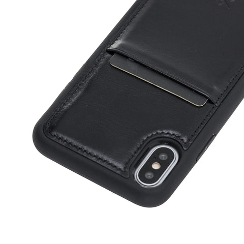 Funda tipo billetera de cuero Capri Snap On para iPhone X