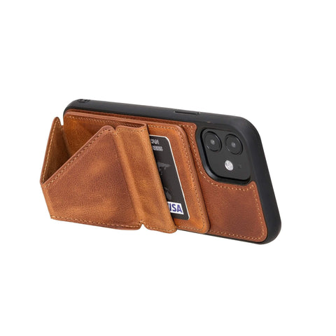 Messa RFID Blocking Leather Case for iPhone 12 with a Detachable Wallet