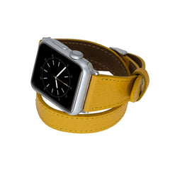 Serena Leather Double Wrap Band Strap for Apple Watch