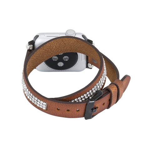 Livorno Leather Double Wrap Band Strap for Apple Watch