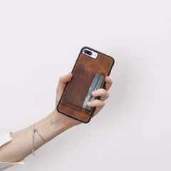 Funda tipo billetera de cuero Pisa Snap On con soporte para iPhone 8 Plus