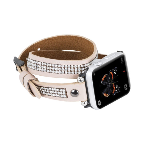 Livorno Leather Double Wrap Band Strap for Apple Watch