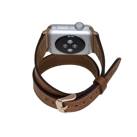 Correa de cuero Serena con doble envoltura para Apple Watch