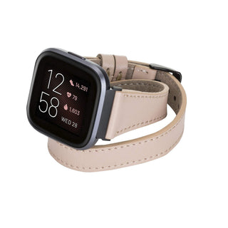 Serena Leather Double Wrap Watch Band for Fitbit Versa