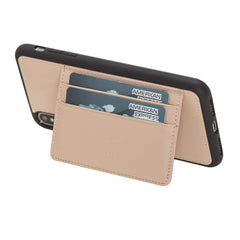 Funda tipo billetera de cuero Pisa Snap On con soporte para iPhone XS Max