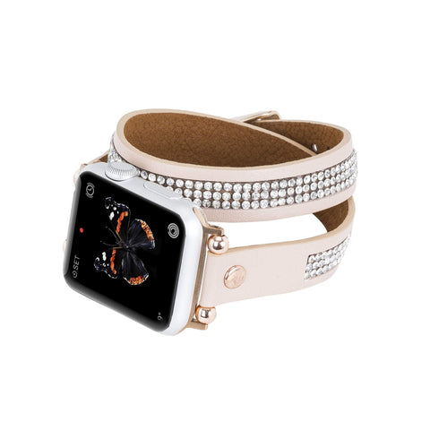 Livorno Leather Double Wrap Band Strap for Apple Watch