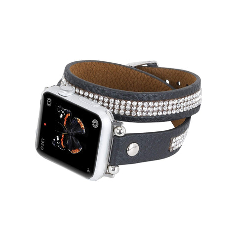 Livorno Leather Double Wrap Band Strap for Apple Watch