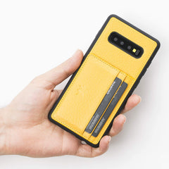 Funda tipo billetera de cuero Pisa Snap On con soporte para Samsung Galaxy S10 Plus