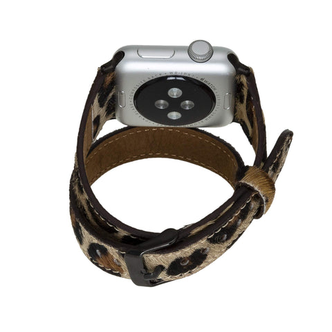 Correa de cuero Serena con doble envoltura para Apple Watch