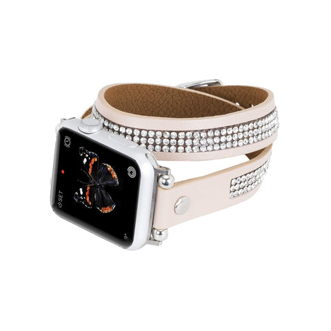 Livorno Leather Double Wrap Band Strap for Apple Watch