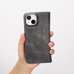 Funda tipo billetera de cuero con bloqueo RFID Florence para iPhone 15