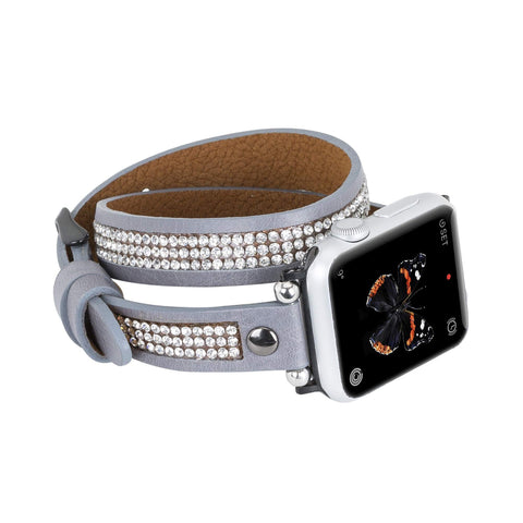 Livorno Leather Double Wrap Band Strap for Apple Watch
