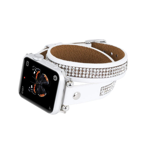 Livorno Leather Double Wrap Band Strap for Apple Watch