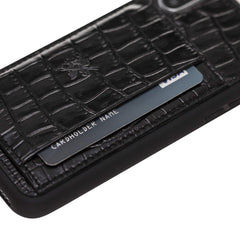 Funda tipo billetera de cuero Pisa Snap On con soporte para iPhone XS
