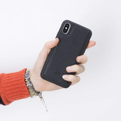 Funda de cuero Lucca Snap On para iPhone XS
