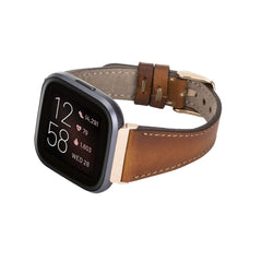 Correa de reloj delgada de cuero Messina para Fitbit Versa