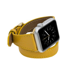 Serena Leather Double Wrap Band Strap for Apple Watch