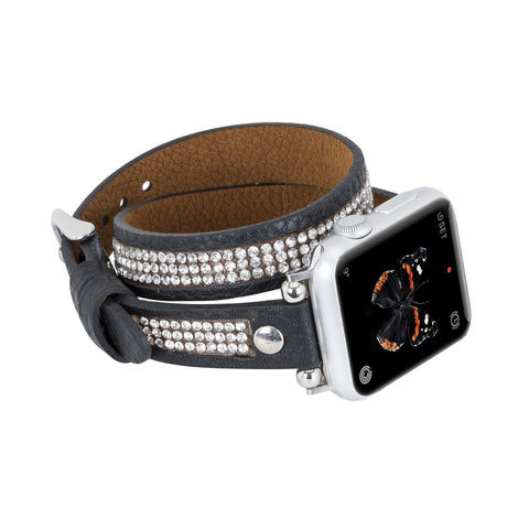 Livorno Leather Double Wrap Band Strap for Apple Watch