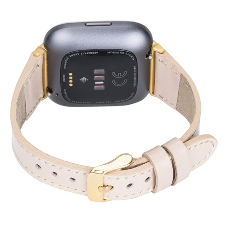Messina Leather Slim Watch Band for Fitbit Versa