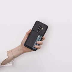 Funda tipo billetera de cuero Pisa Snap On con soporte para Samsung Galaxy S9 Plus