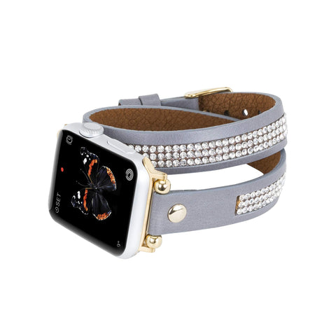 Livorno Leather Double Wrap Band Strap for Apple Watch