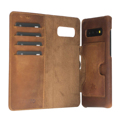 Funda tipo billetera de cuero con bloqueo RFID Florence para Samsung Galaxy S10 Plus