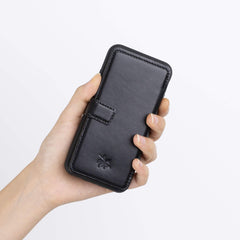 Verona Funda tipo billetera delgada de cuero con bloqueo RFID para iPhone 6S