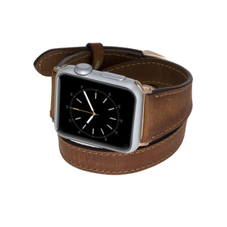 Serena Leather Double Wrap Band Strap for Apple Watch